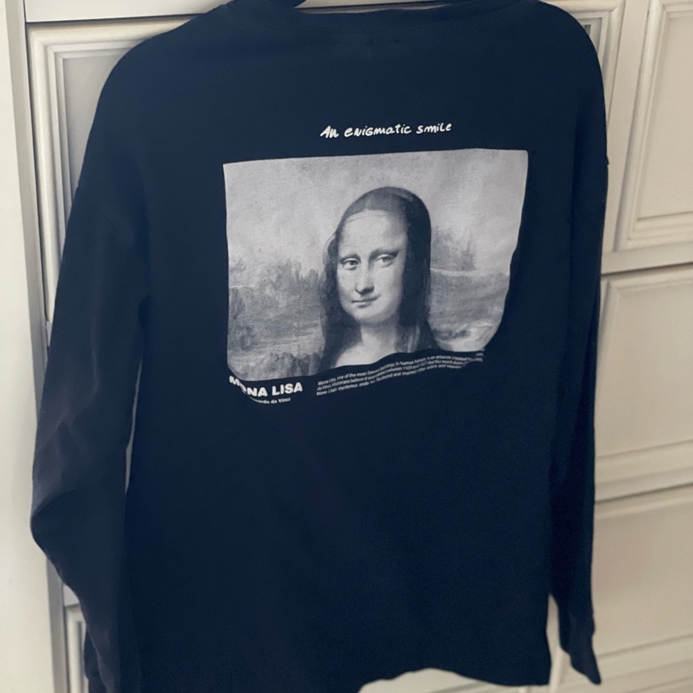 Zara kids long sleeve tshirt shirt size 10 Mona Lisa graphic - Picture 3 of 4